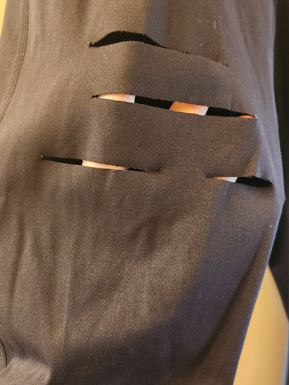 ZYIA Black Ripped Performance Leggings - Picture 3 of 6